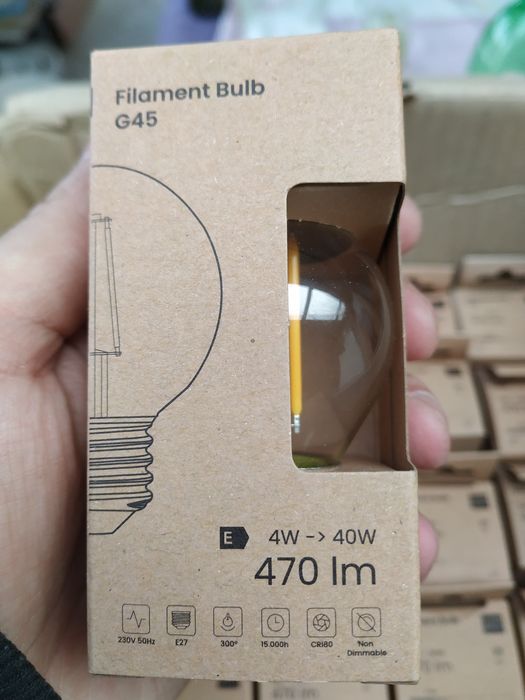 80 lâmpadas Filament Bulb G45 + 2 Gambiarras/Grinaldas de 25mt