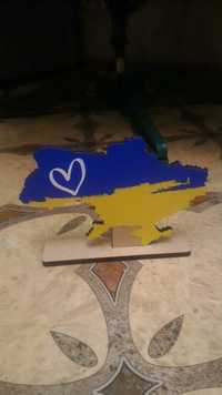 Статуэтка Украина,карта Украины 3д статуэтка деревянная