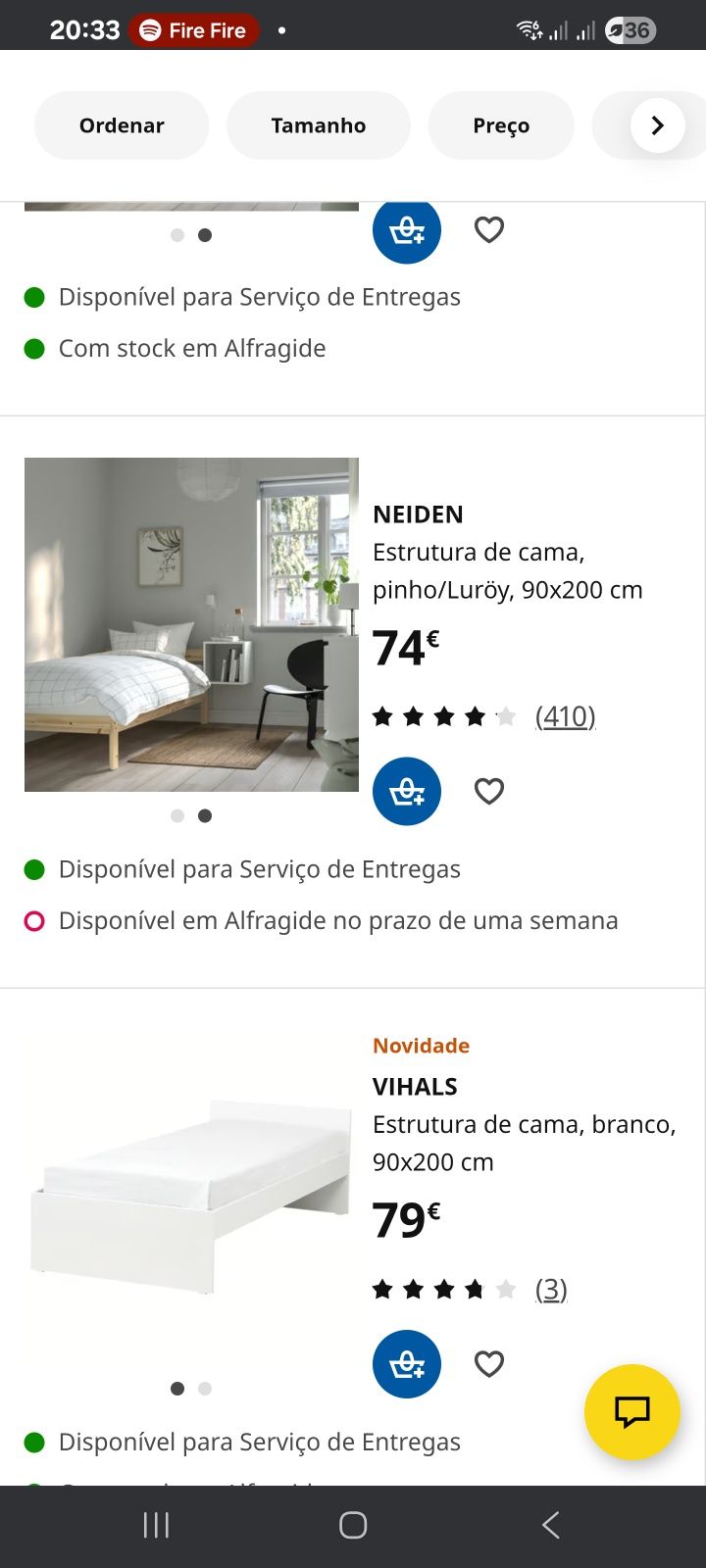 Cama (+ colchão) solteiro ikea