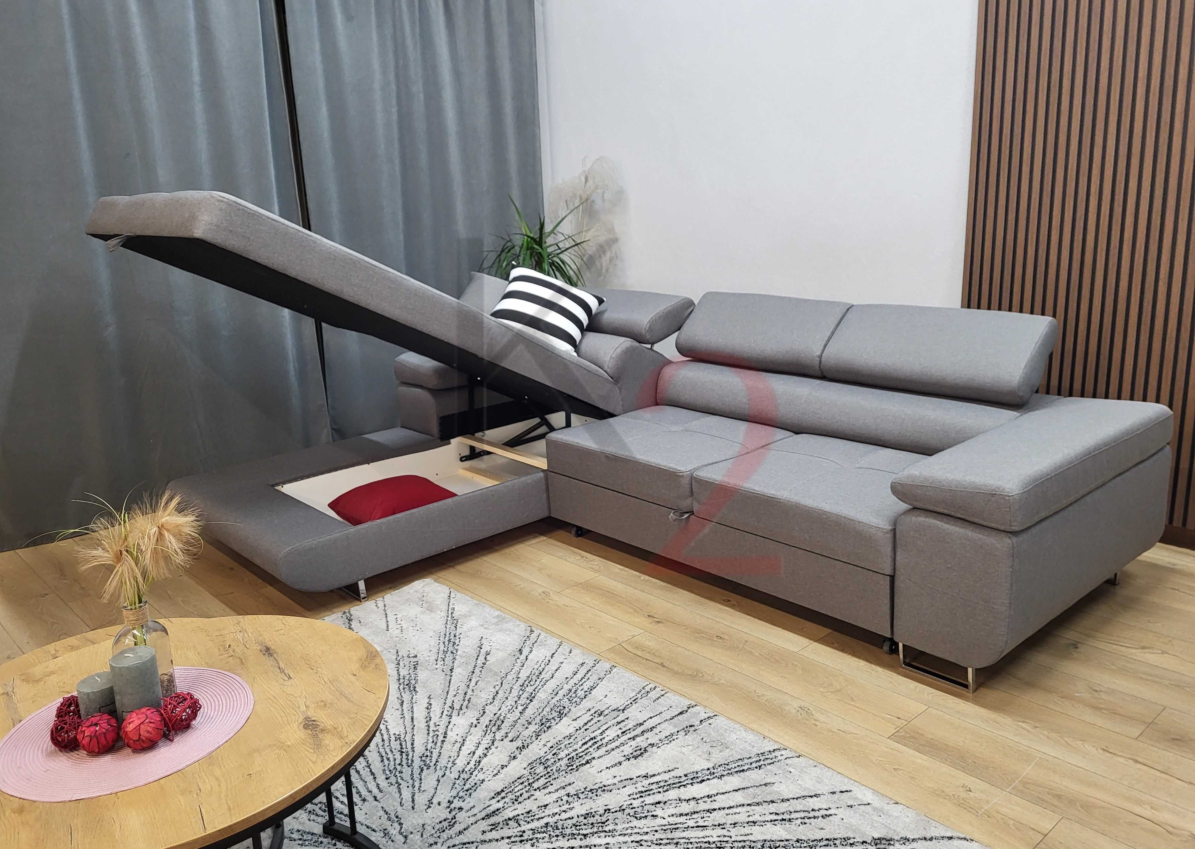 Narożnik ALEX regulowane zagłówki USB ROGÓWKA sofa kanapa  +GRATIS