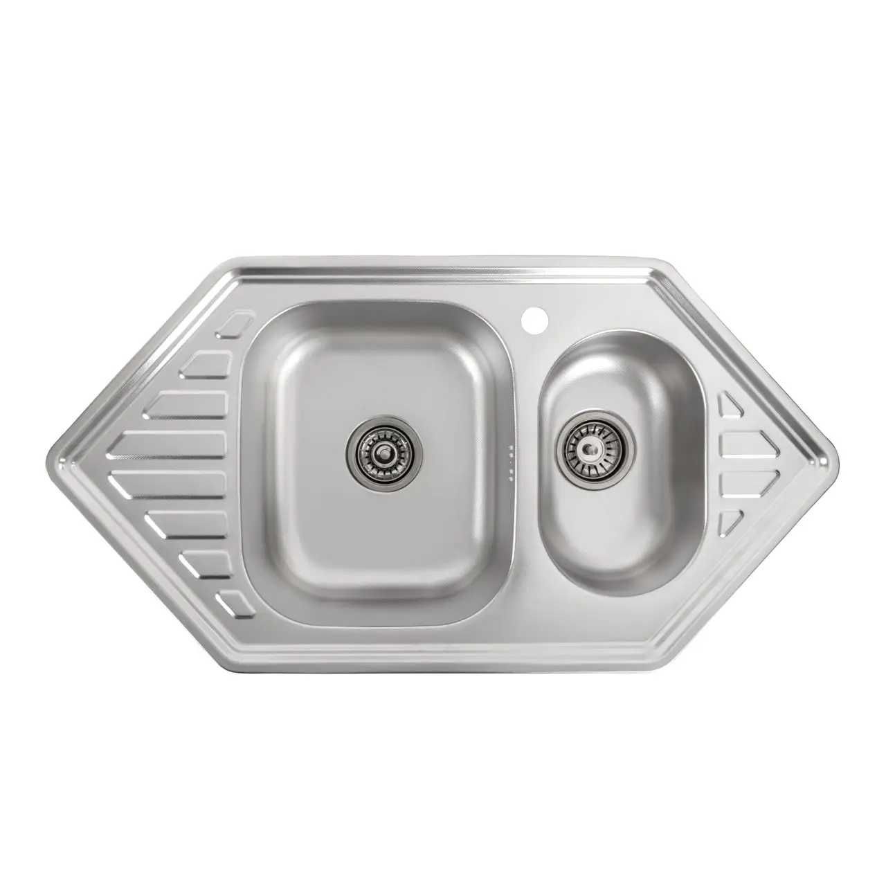 Мойка кухонная Kraft 9550-15D Decor двойная 950х500х180 толстый металл