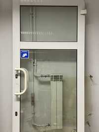Drzwi aluminiowe Białe szkło 100 cm