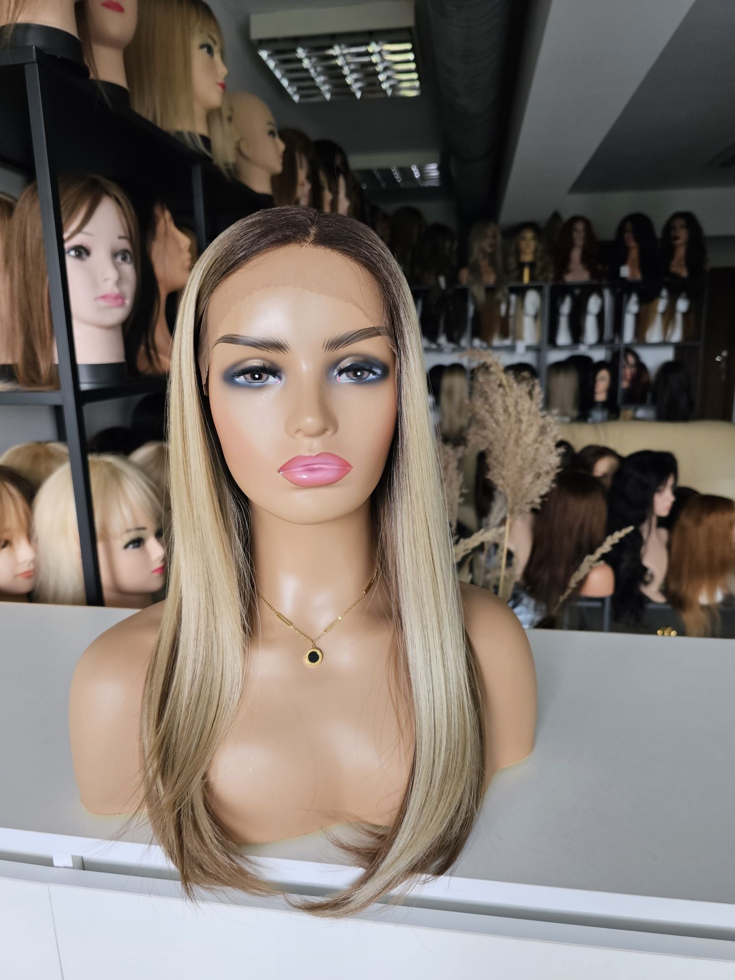 Peruka premium lace front Diana II mix blond 3D naturalna fryzura