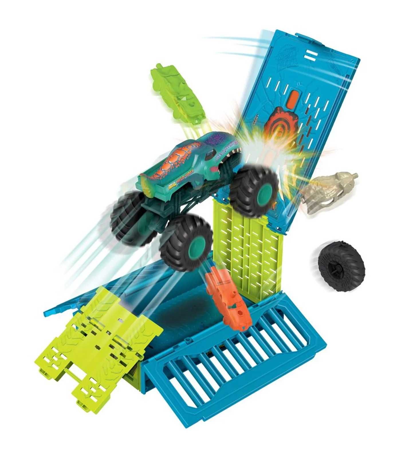 Hot Wheels 20 см Monster Trucks Mega Wrex oversized Гараж набір акула