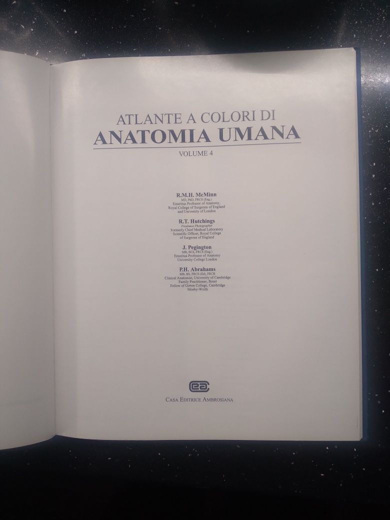 Atlante A Colori Di Anatomia Umana - volume 4