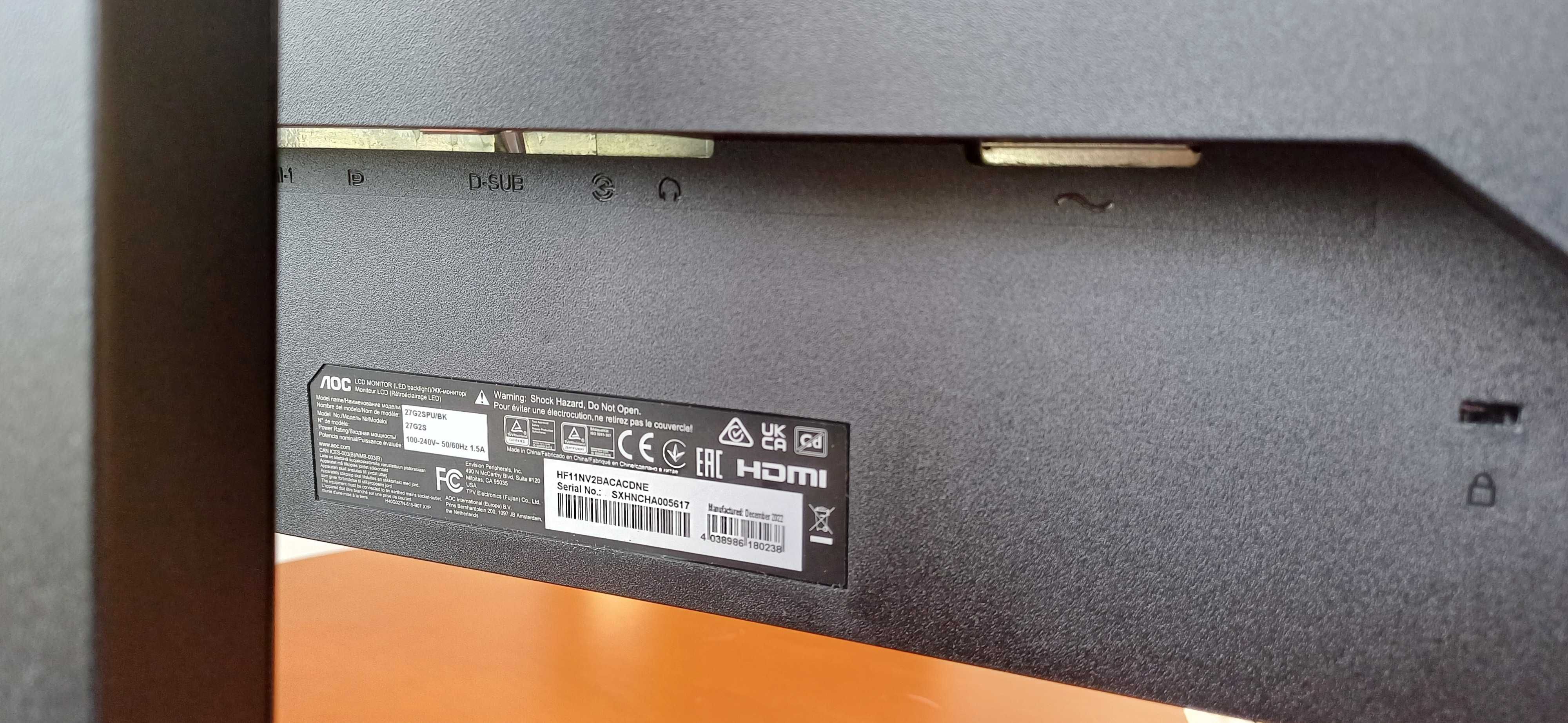 Monitor Gaming AOC 27G2S 165hz