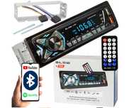 RADIO samochodowe BLUETOOTH 1-DIN USB AUX SD mikrofon pilot bateria
