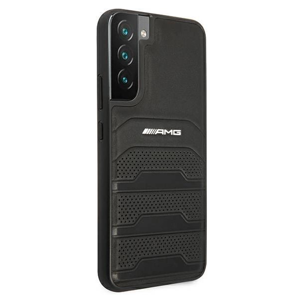 Etui AMG Leather Debossed Lines na Samsung Galaxy S22+ - czarne