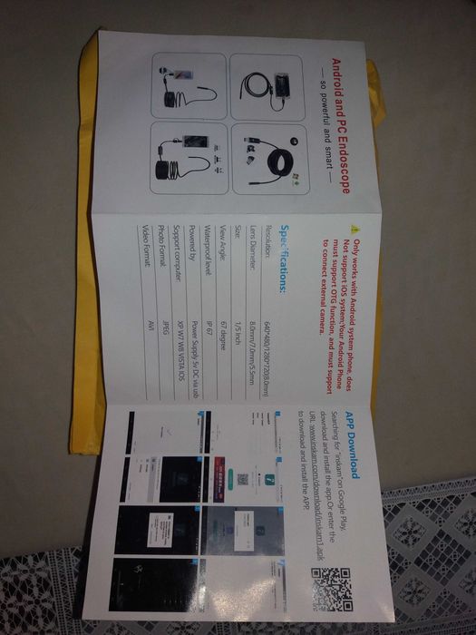 Endoscope kamerka inspekcyjna (przewód 5 metrów)