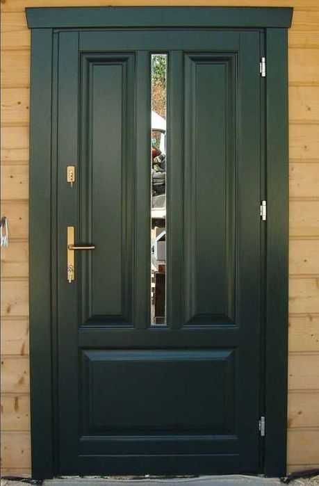 Drzwi zewnętrzne drewniane dębowe pomiar dowóz montaż dotacja