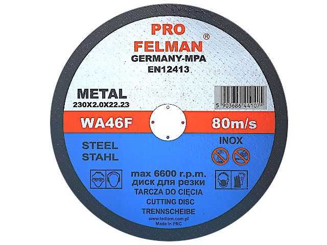 Tarcza tarcze do cięcia 230x2,0 metalu stali FELMAN PRO ! 230 x 2,0