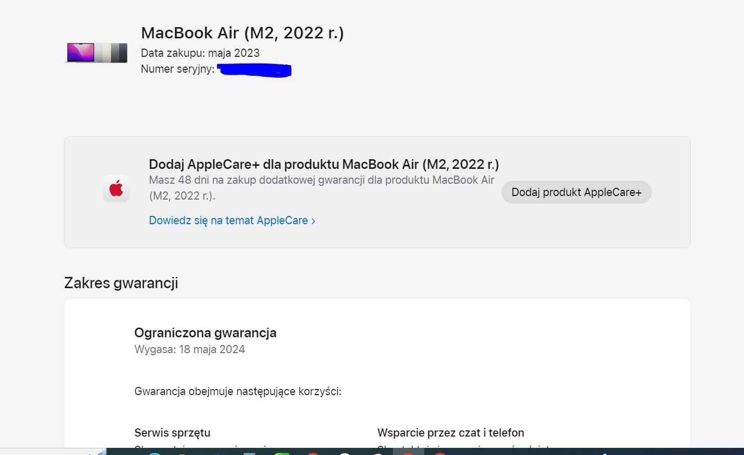 MacBook Air M2 2022. 16 GB. 256 GB