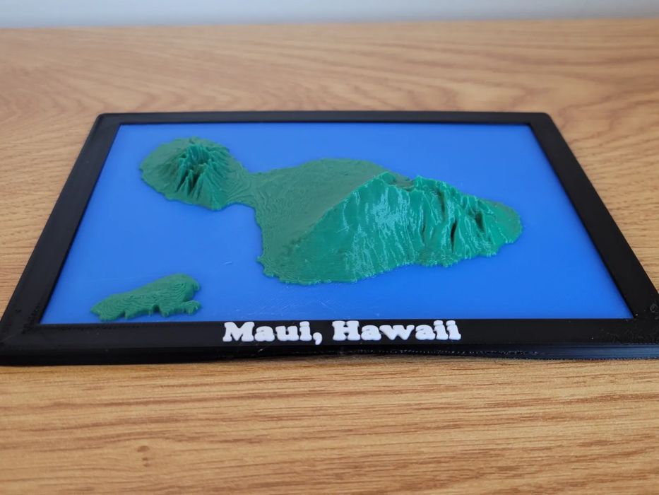 Mapa Topográfico de Maui, Hawaii