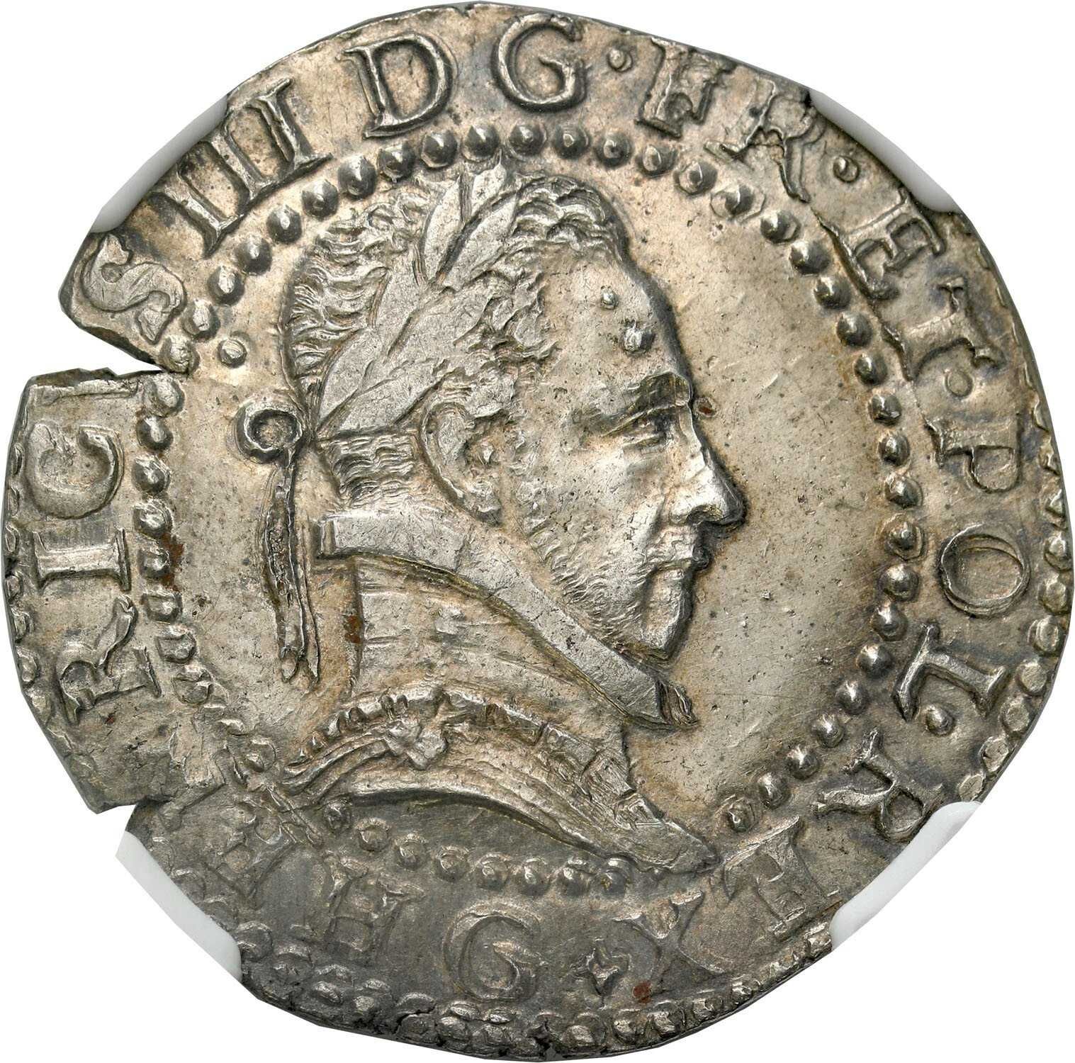 Henryk III Walezy - 1/2 Franc 1587G NGC MS61 - ex. M. NIEMCZYK