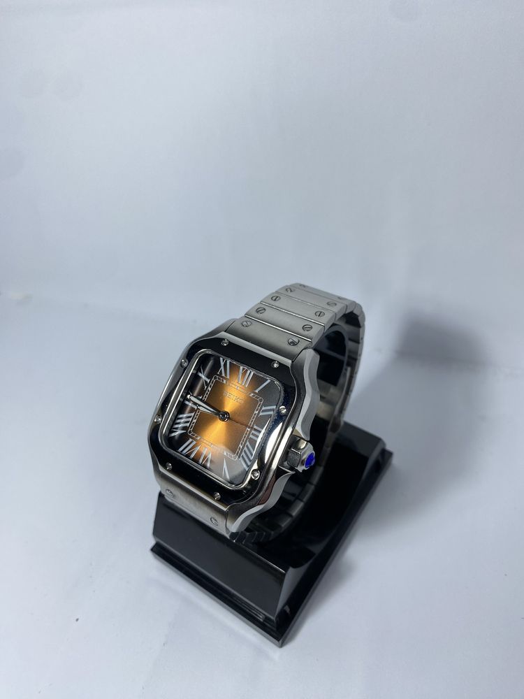 Zegarek automatyczny Seiko Mod santos cartier brazowo czarny nh35!!