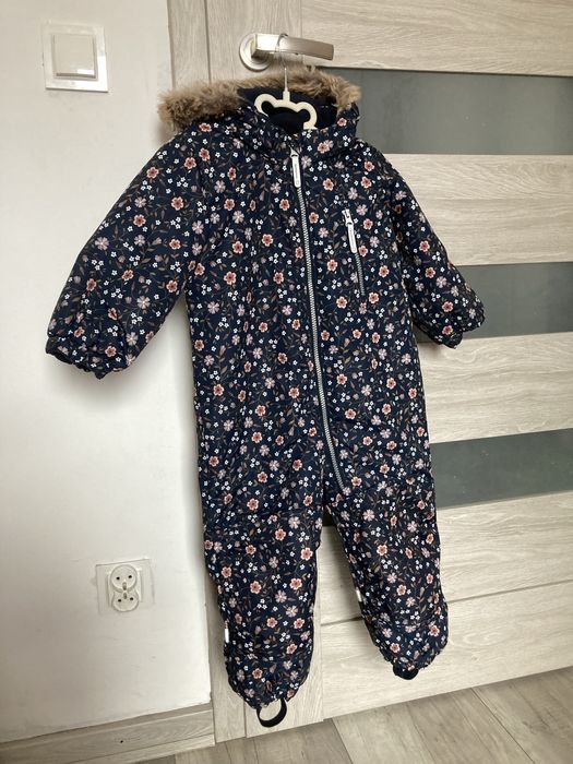 Kombinezon zimowy H&M kwiatki granatowy 92