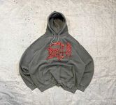 Washed grey boxy baggy hoodie UltraKult alternative death  - Size XXL