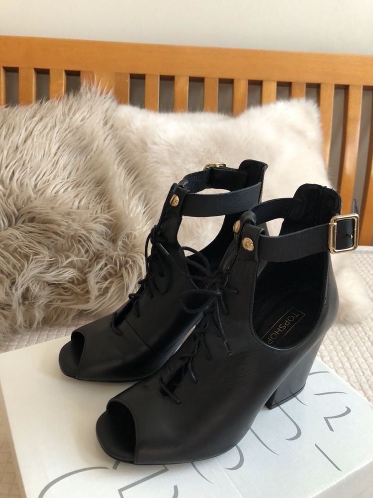 TopShop buty botki obcasy sandały 38 skórzane Top Shop