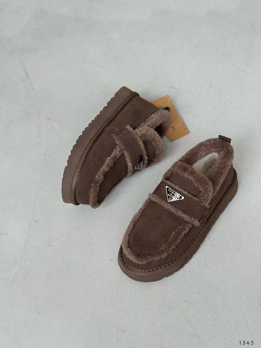 Лофери шоколад зима натуральна замша