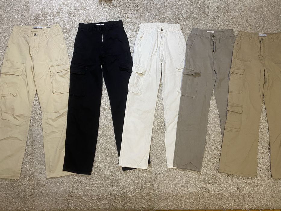 Широкие джинсы Bershka, STR XS-S размер/штаны карго с карманами