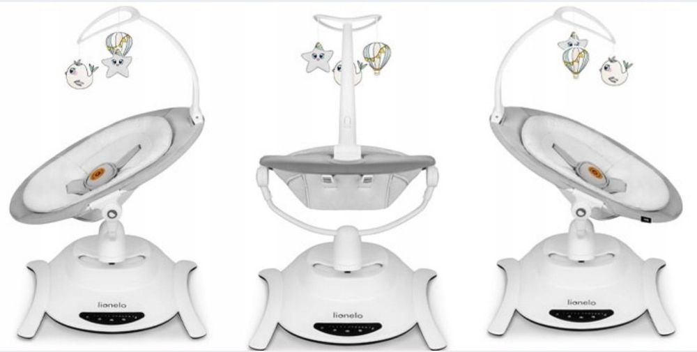 Leżaczek bujaczek elektryczny + gondola 2w1 lionelo Bella Set Grey Con