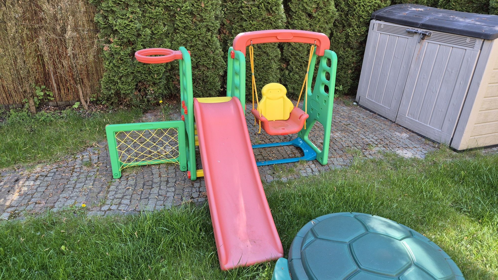 Plac zabaw 4w1 zjeżdżalnia huśtawka kosz bramka