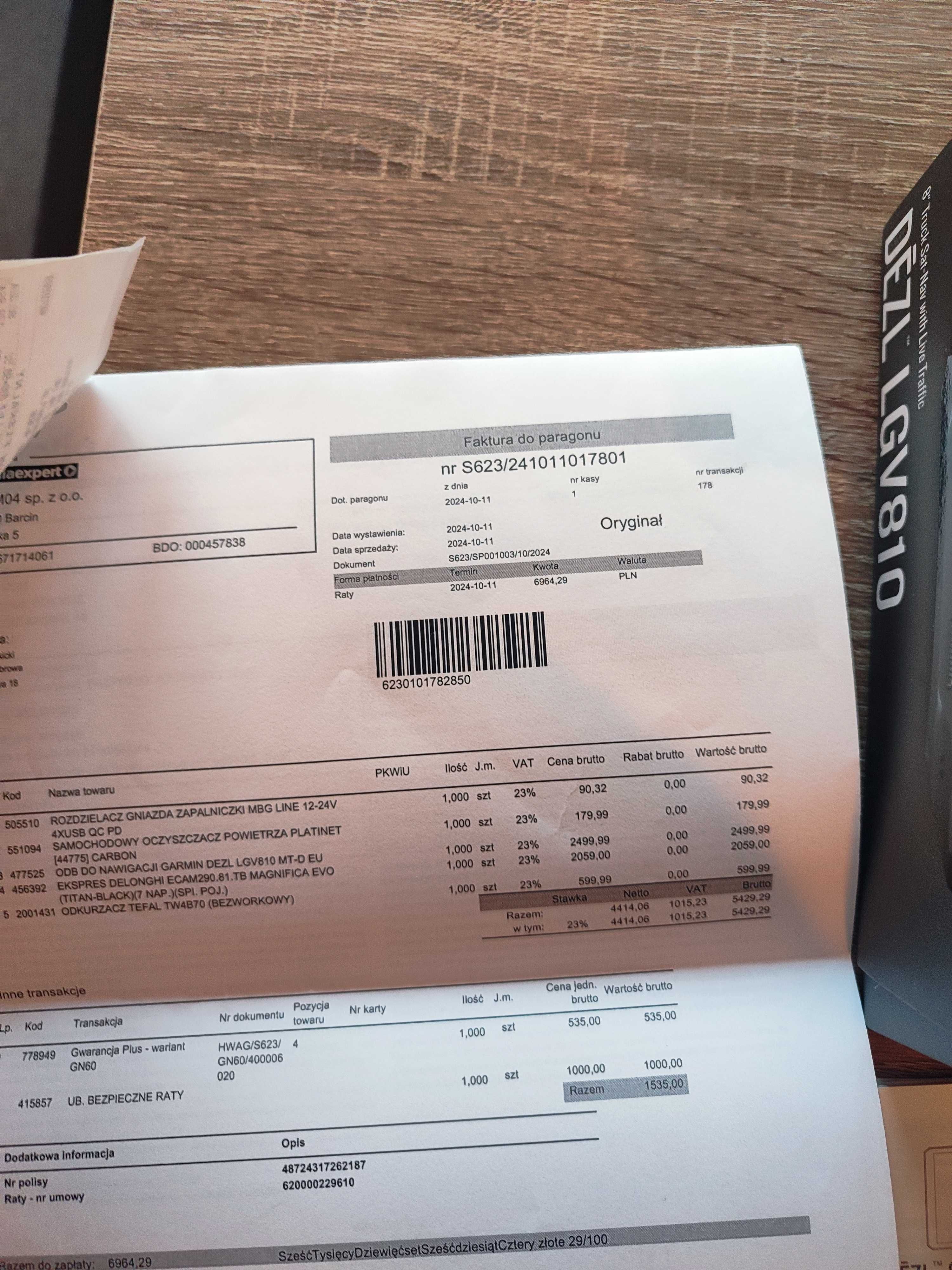 GARMIN DEZL LGV810 - gwarancja długo, doposażona