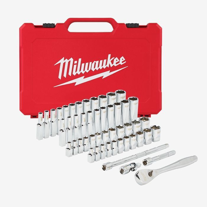 Набір головок метричних та дюймових Milwaukee 1/4 з храповиком (50шт)