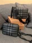 Сумка через плечо burberry барсетка черная в клетку old money люкс