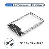Caixa HDD/SSD 2,5 transparente