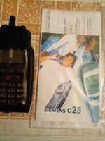 Винтажный кнопочный мобильный телефон Сименс с25