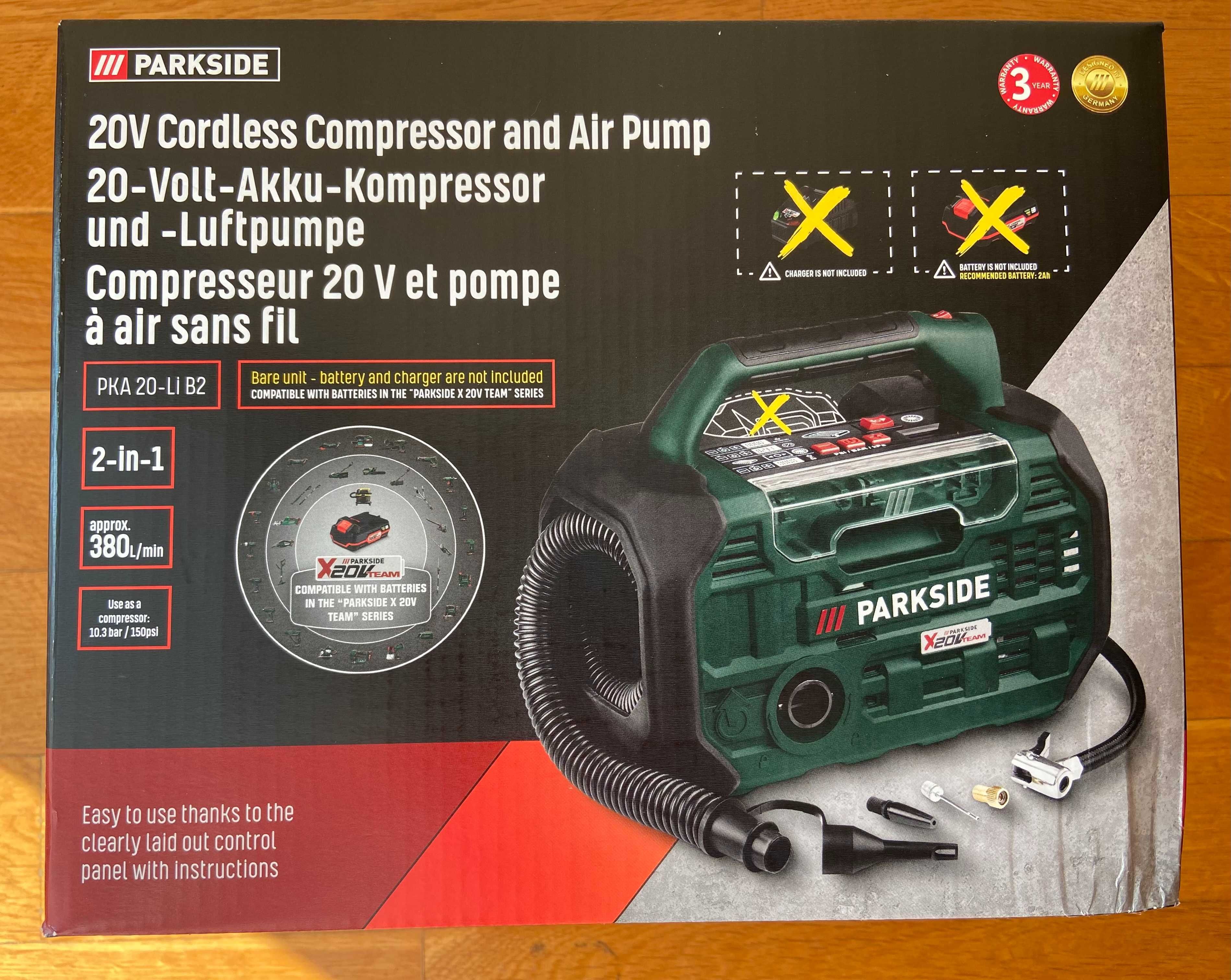 NOWY Kompresor i pompa akumulatorowa Parkside PKA 20-Li C3 na 2024 r