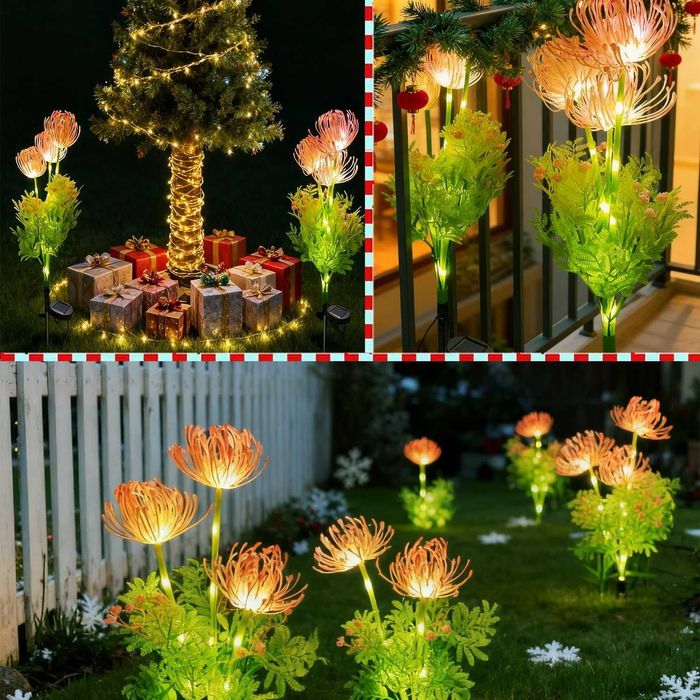 Joysing solarne lampy kwiatowe na zewnątrz do ogrodu 2 szt. lamp