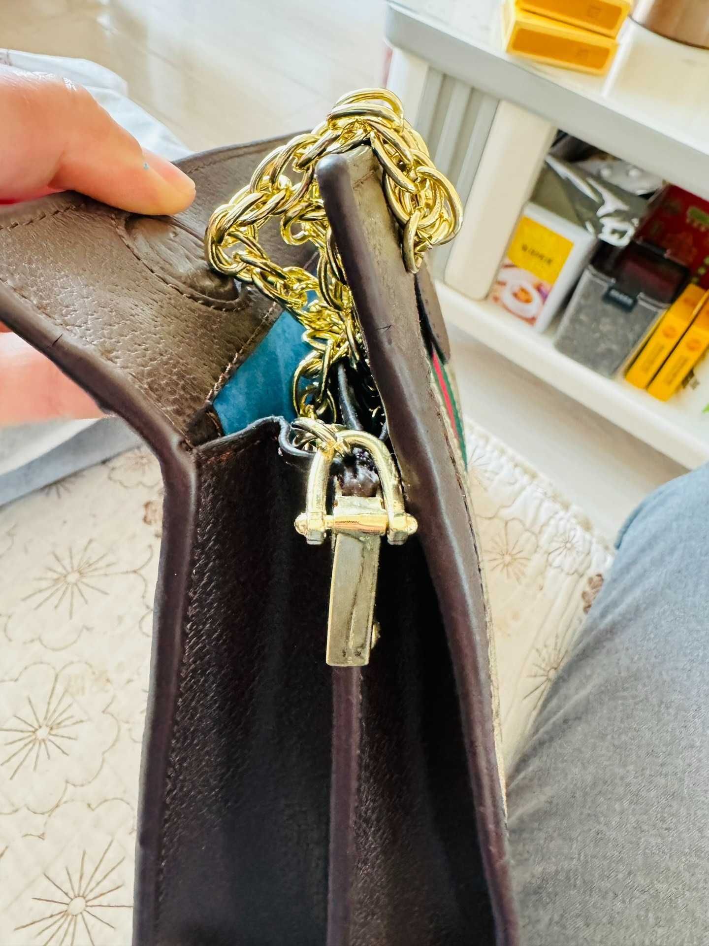 Torebka Gucci Ophidia z monogramem i łańcuszkiem