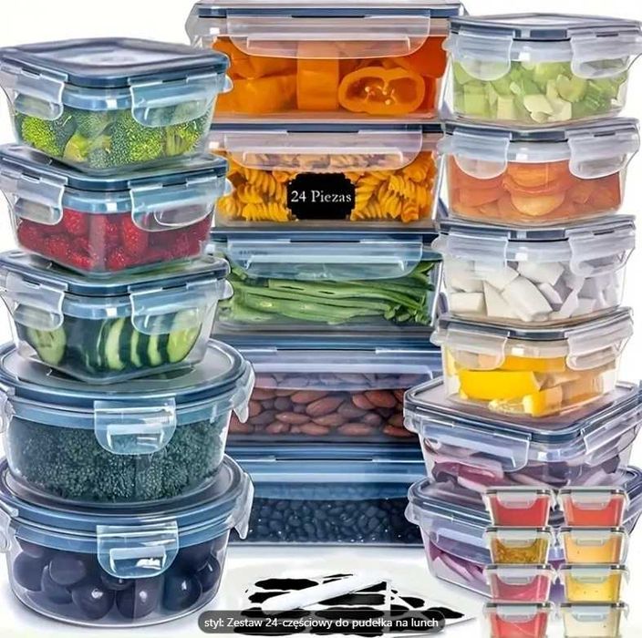 Zestaw 24 Pojemników do Przechowywania, BEZ BPA