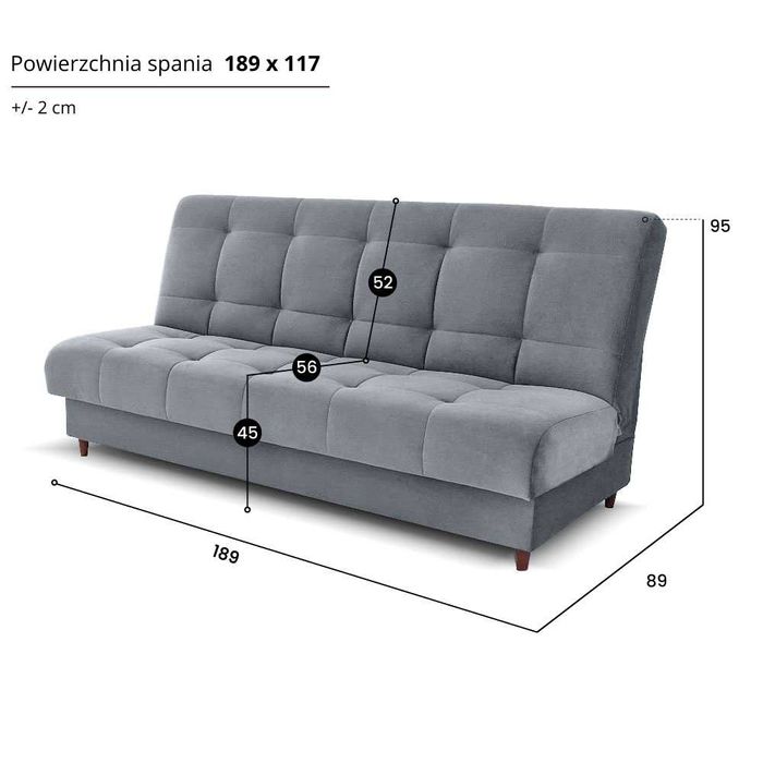 Wersalka z funkcją spania Rozkładana Sofa BEŻOWA Dostawa za darmo!