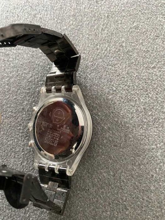 Relógio masculino estilo Swatch preto