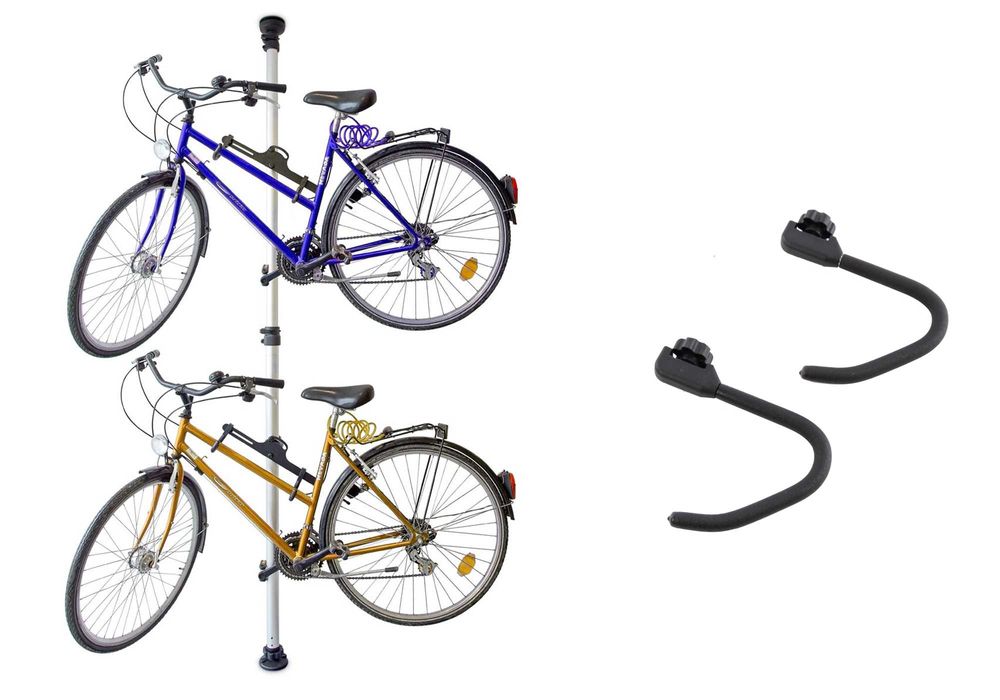 Wieszak stojak teleskopowy słup przechowywanie 2 rowery! sufit-podłoga