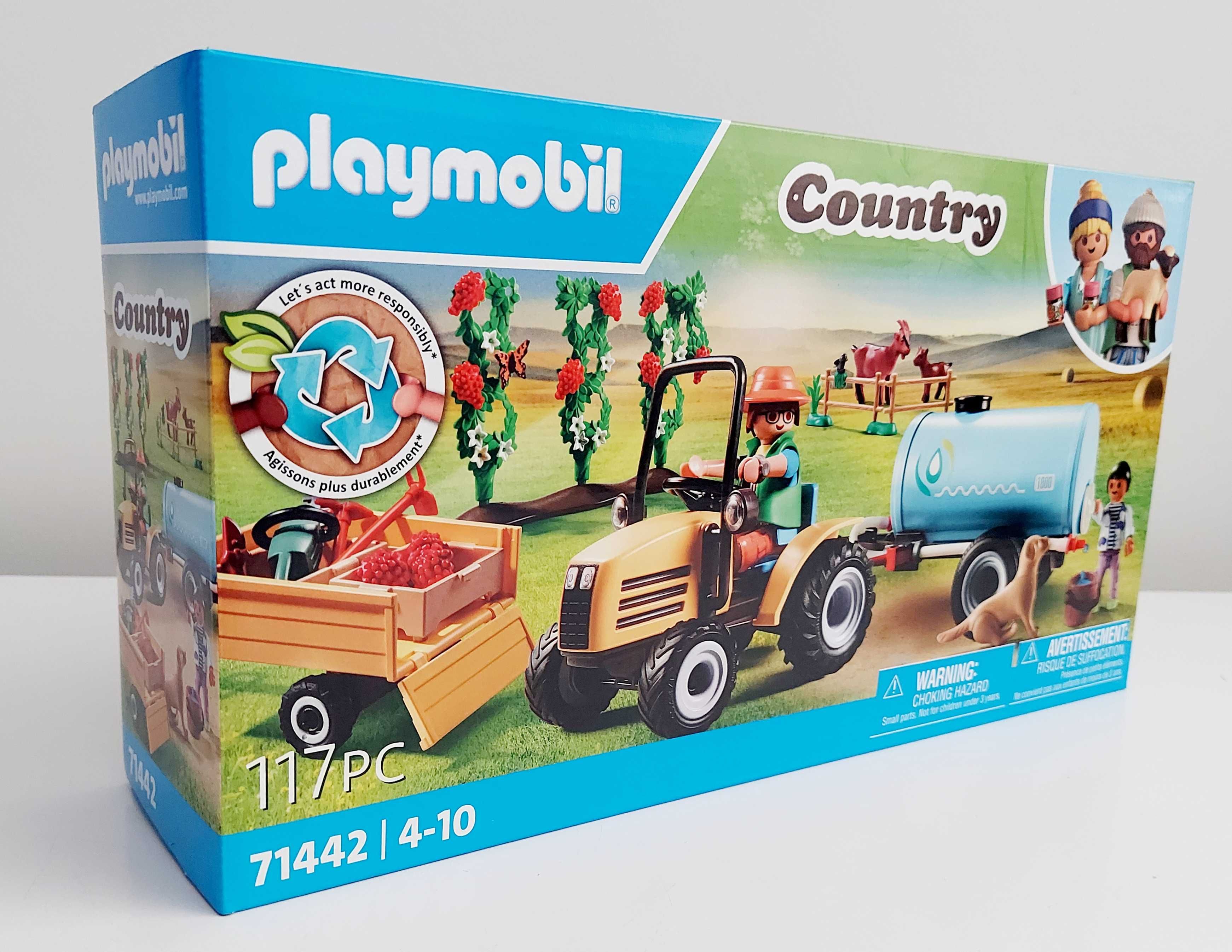 Playmobil 71442 Traktor z przyczepą i zbiornikiem na wodę.