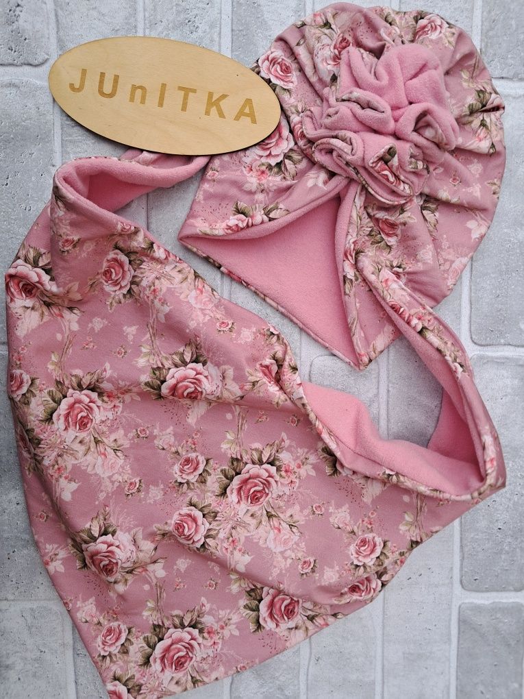 Komplet zimowy turban chusta