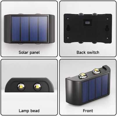 Lampka solarna - kinkiet LED  - zewnętrzna - dekoracyjna - zewnętrzna