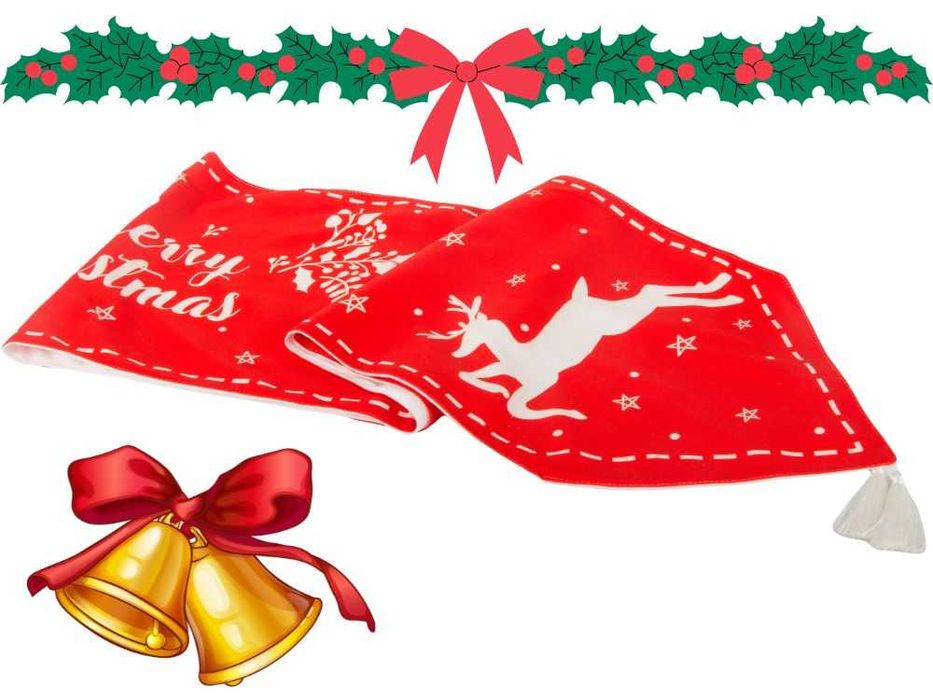 Bieżnik/obrus na stół świąteczny renifer wigilijny  205x35cm