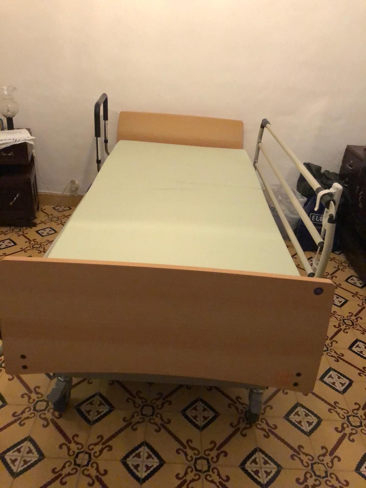 Cama elétrica articulada (c/elevação do estrado e colchão hospitalar)