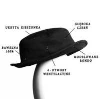 Czarny kapelusz bucket rozmiar S/M