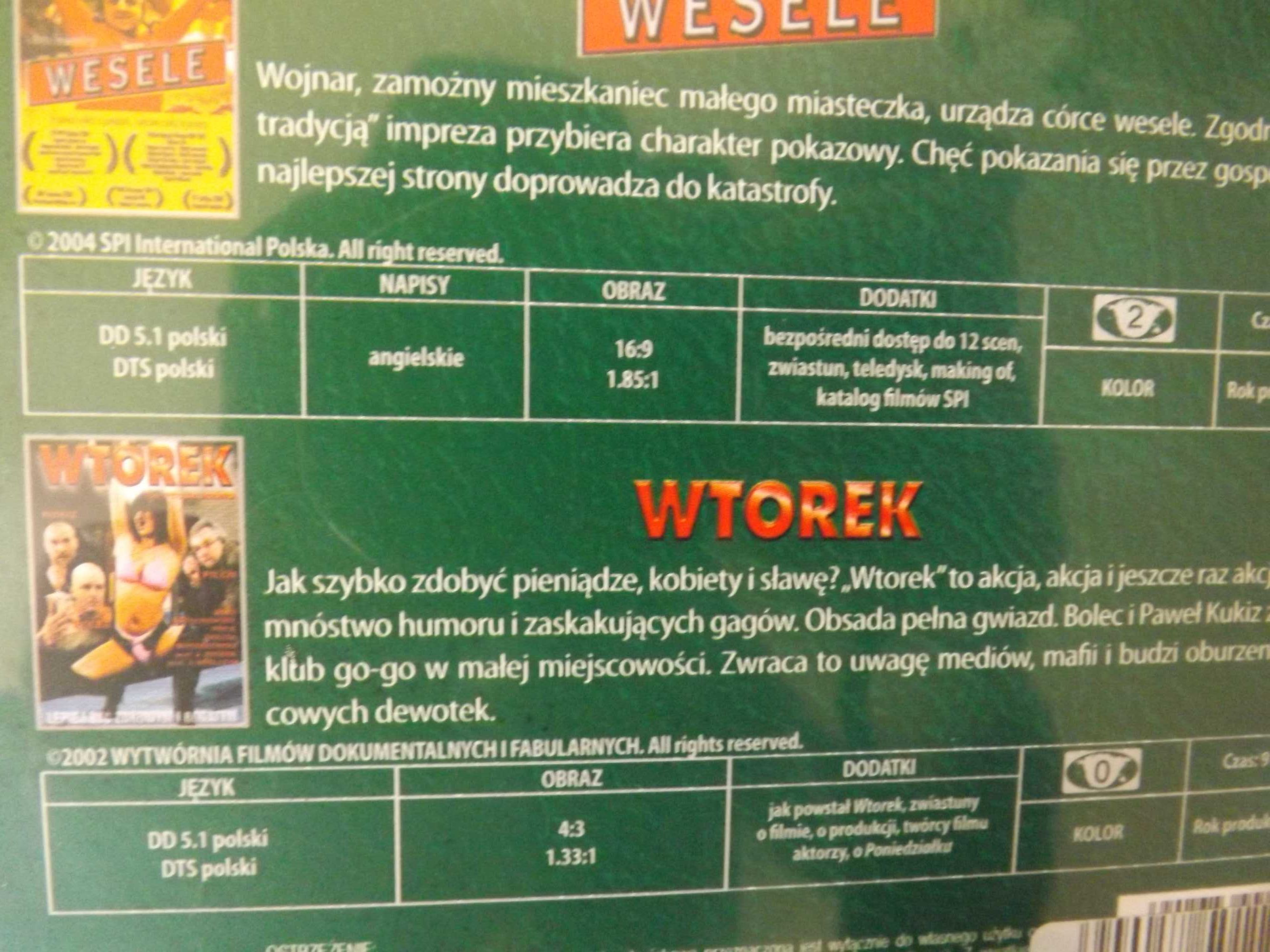 Wesele- Smarzowski- Cialo - Wtorek- polska komedia dvd