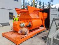 Mieszarka dwuwalowa 60m3/h 1,5m3 zarobu 2x30kW wciągarka kosz Powertec