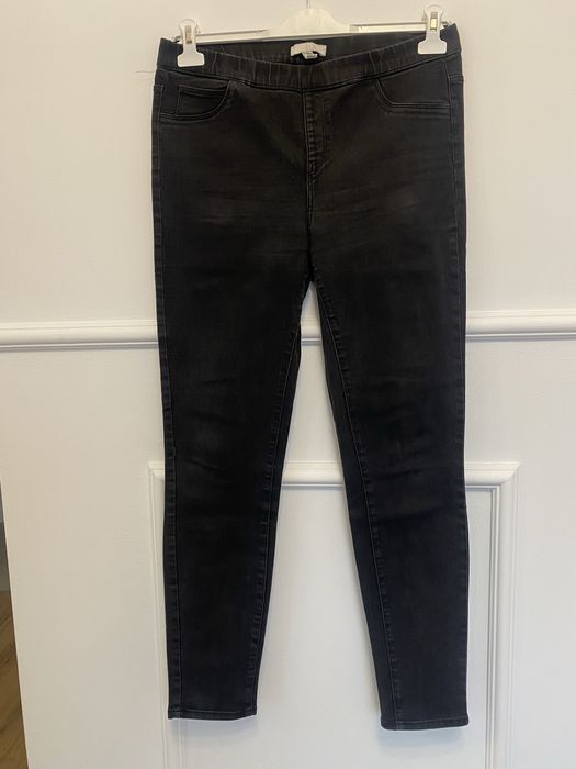 Spodnie tregginsy 44 XL H&M czarne jeansy 2 sztuki