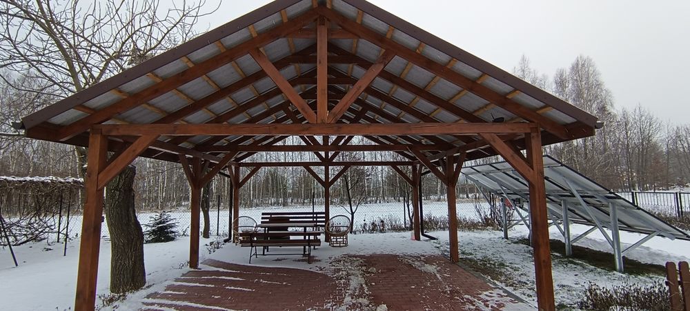 Wiata garażowa drewniana 6/6 plus ozdoba