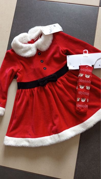 Новорічний костюм для дівчинки 92 з шкарпетками