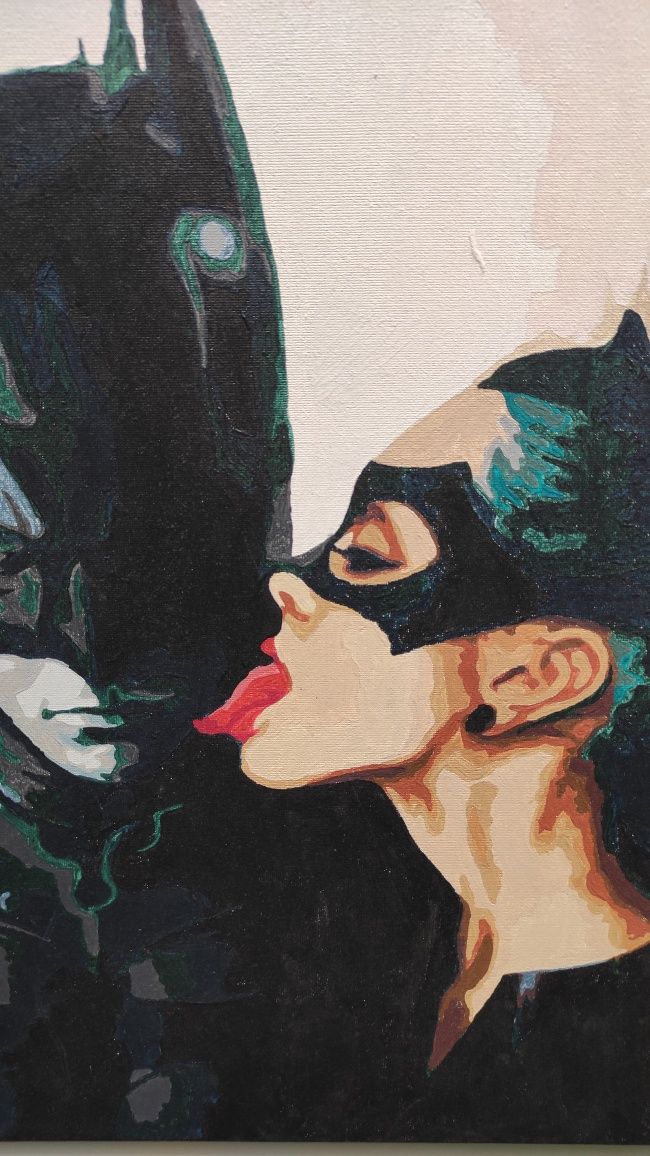 Obraz Malowanie Po Numerach Batman miłość z Gothamu kobieta kot